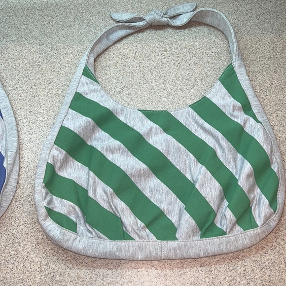 Cotton Striped red & gray, blue & grey, green & grey Purses boho bag triplets - Picture 5 of 17